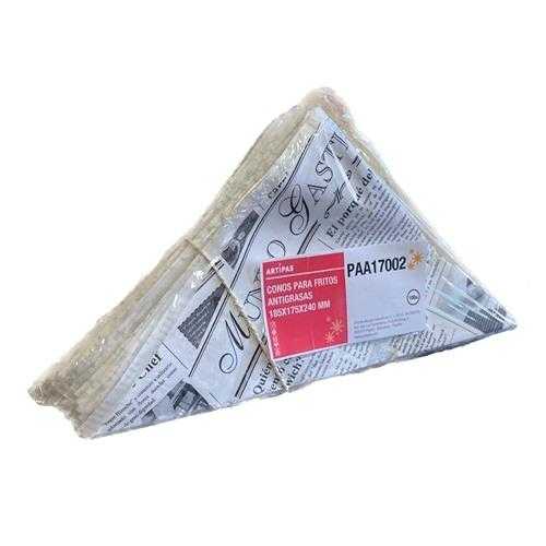 CONOS PAPEL PERIODICO ANTIGRASA 185X175X240 MM 65G