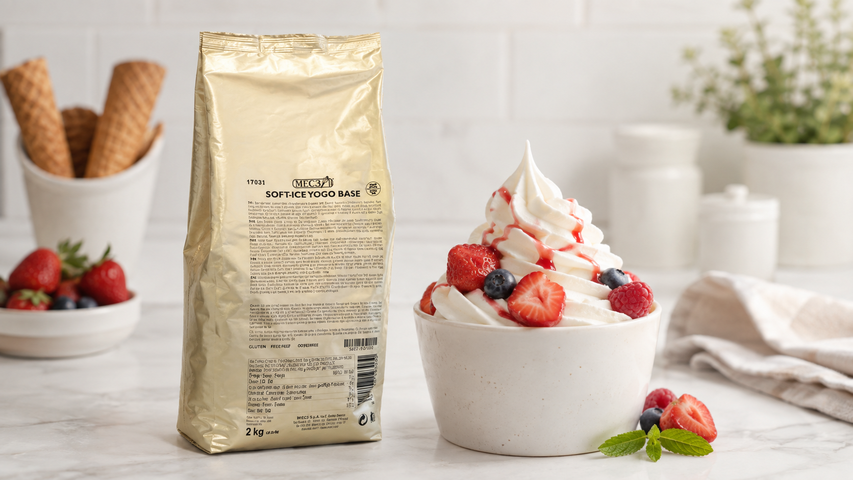 Cómo preparar helado de yogur soft con Soft-Ice Yogo Base